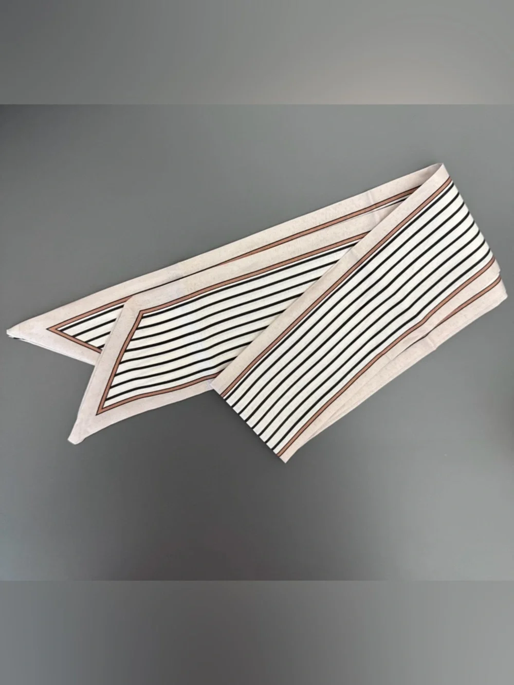 Blush Pink Stripe Skinny Scarf Hair Tie Twilly Neck Scarf Bag Accessory